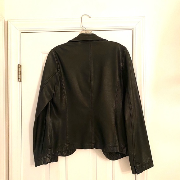 J. Crew Collection Black Leather Chore Blazer Coat - Picture 2 of 5